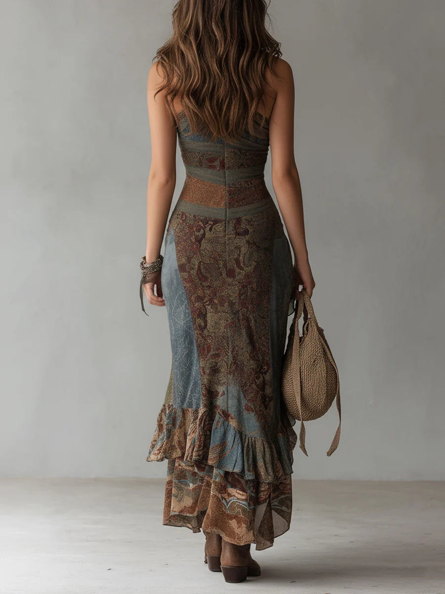 Elena One-Shoulder Printed Maxi Dress