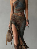 Elena One-Shoulder Printed Maxi Dress