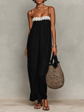 Isabelle Lace Panel Linen Maxi Dress