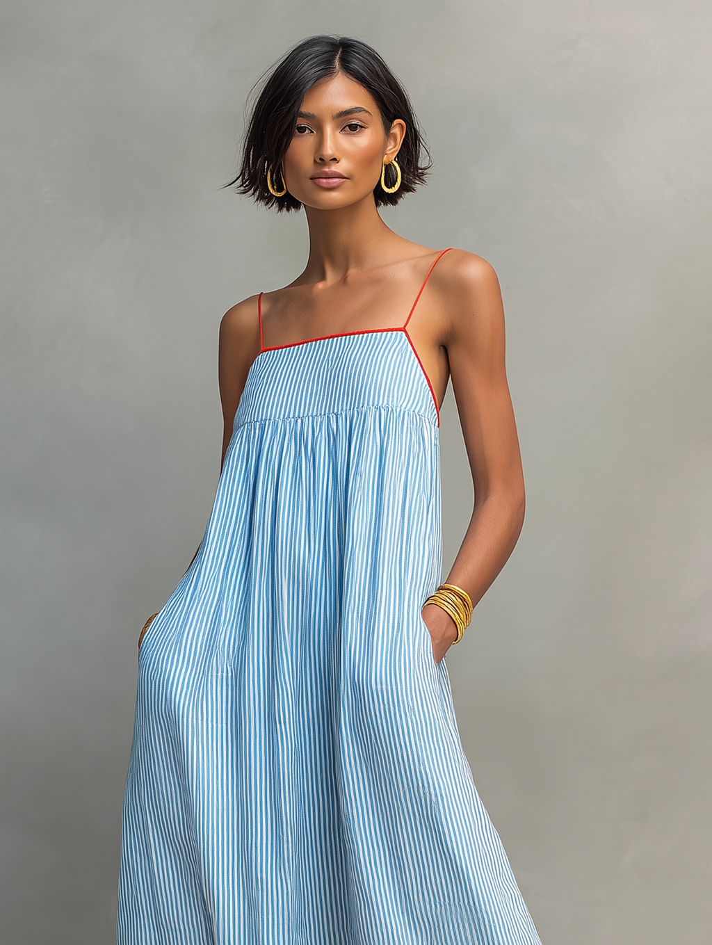 Elara Striped Maxi Dress