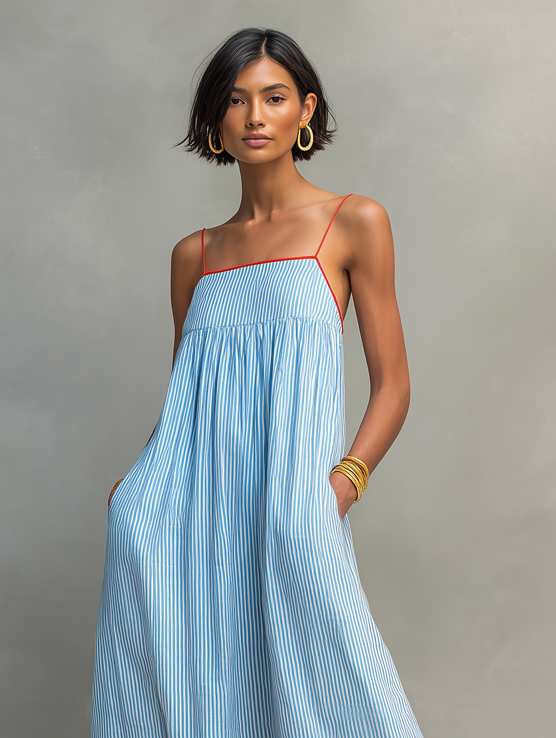 Elara Striped Maxi Dress