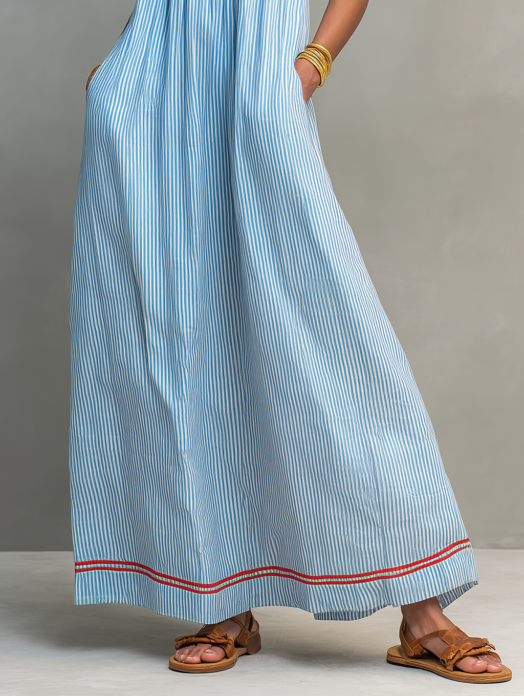 Elara Striped Maxi Dress