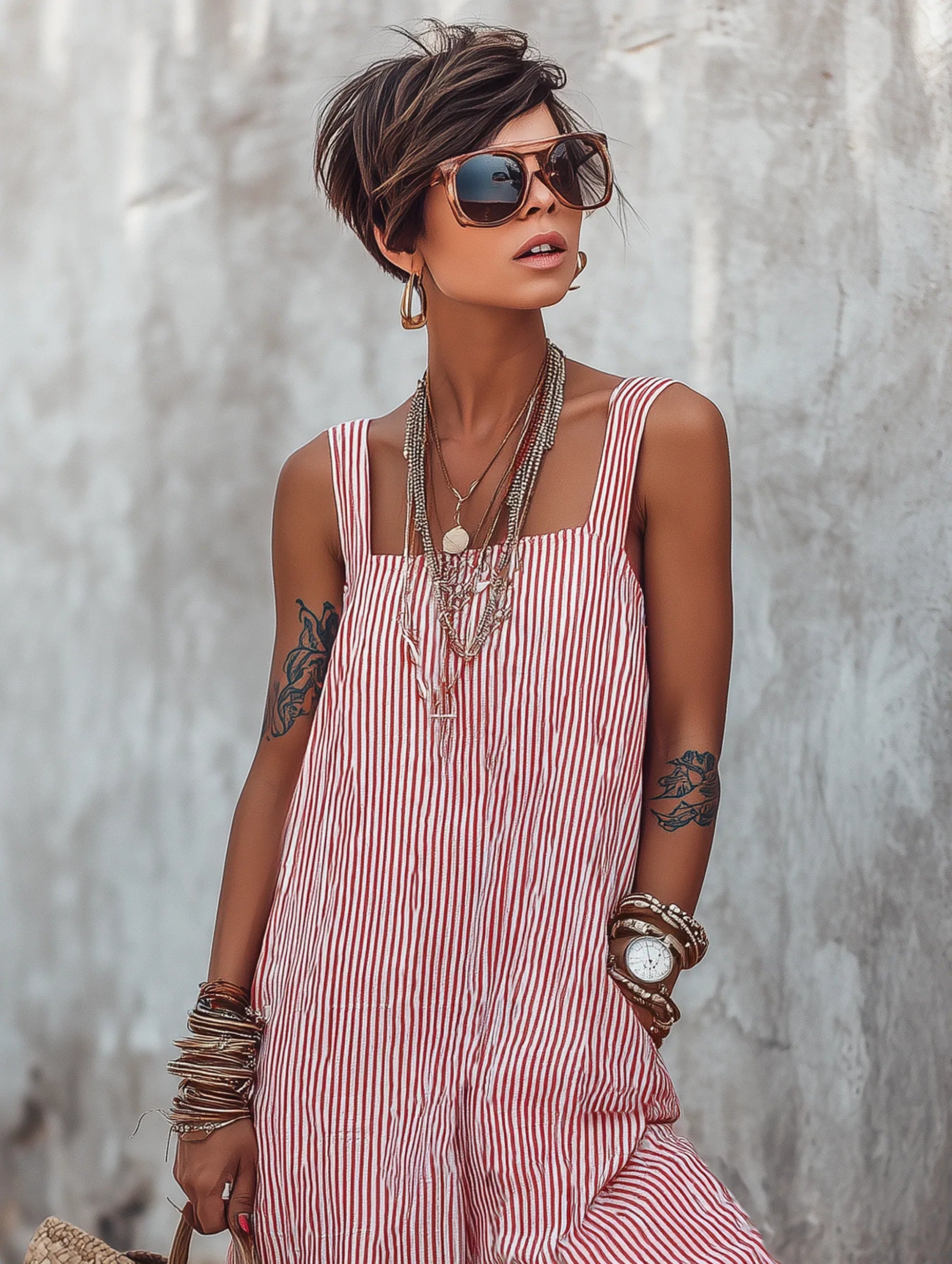 Marin Striped Square-Neck Jumpsuit