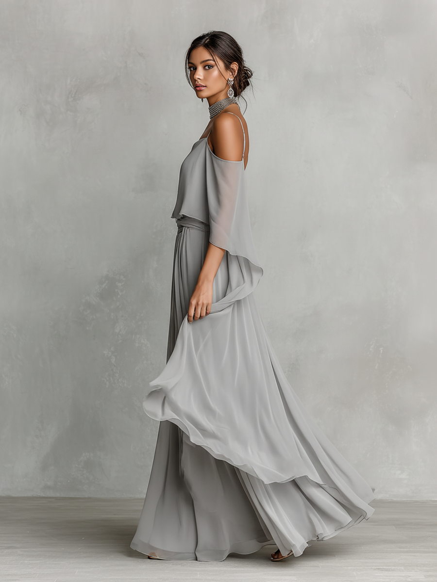 Élise Chiffon Cold-Shoulder Set