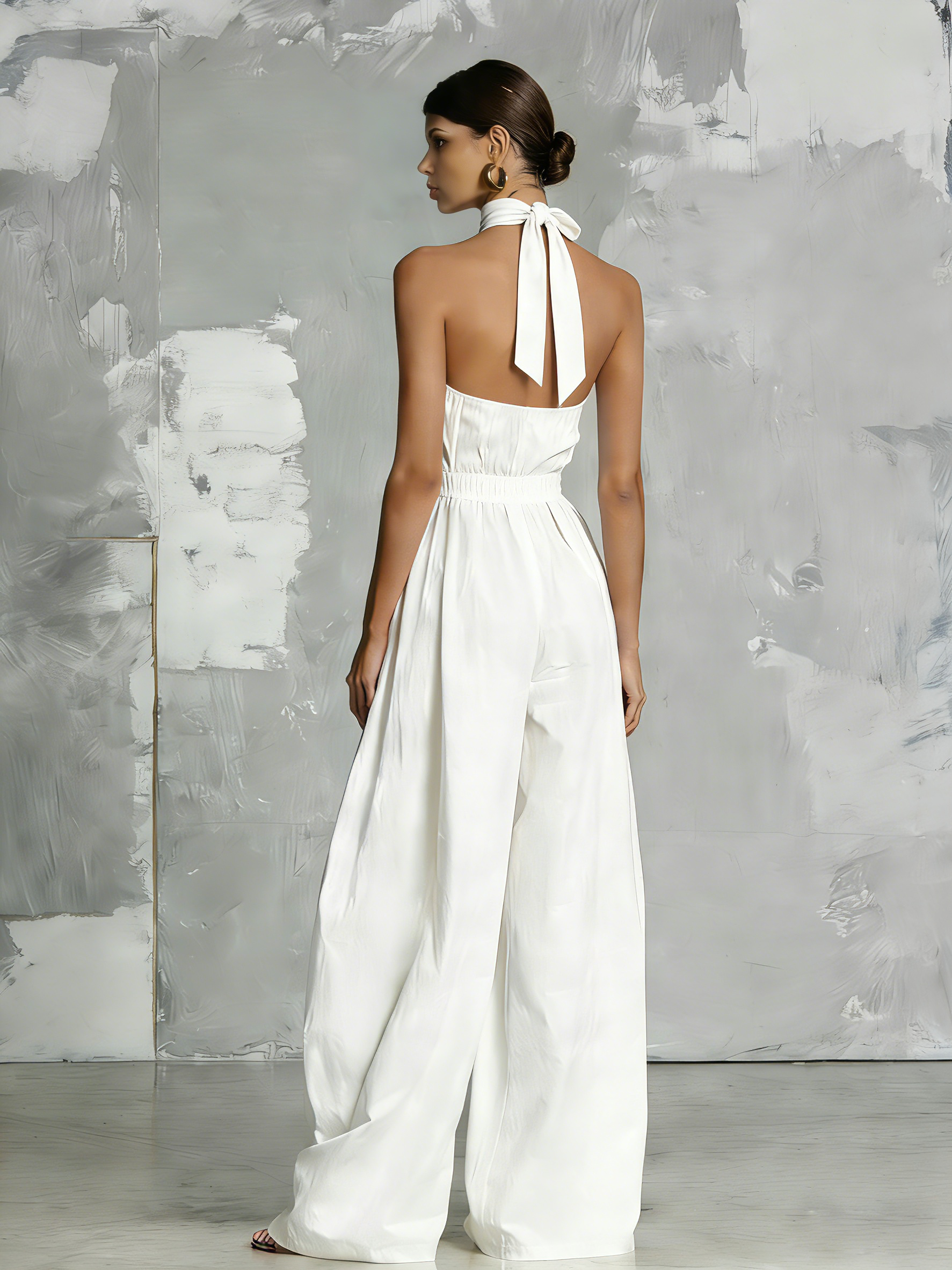Amara White Halter Jumpsuit
