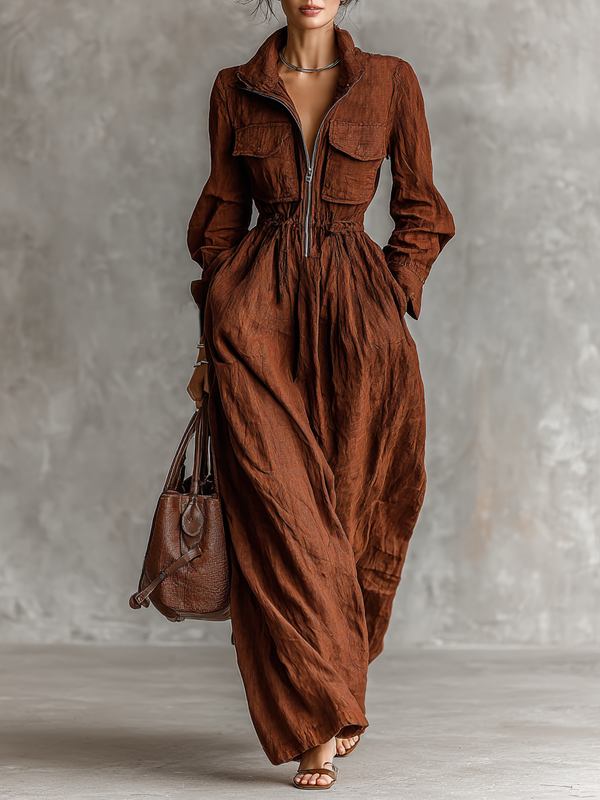 Camille Zip Maxi Dress