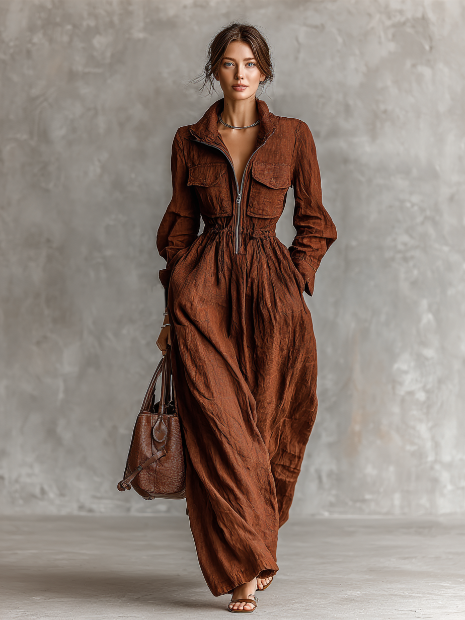 Camille Zip Maxi Dress