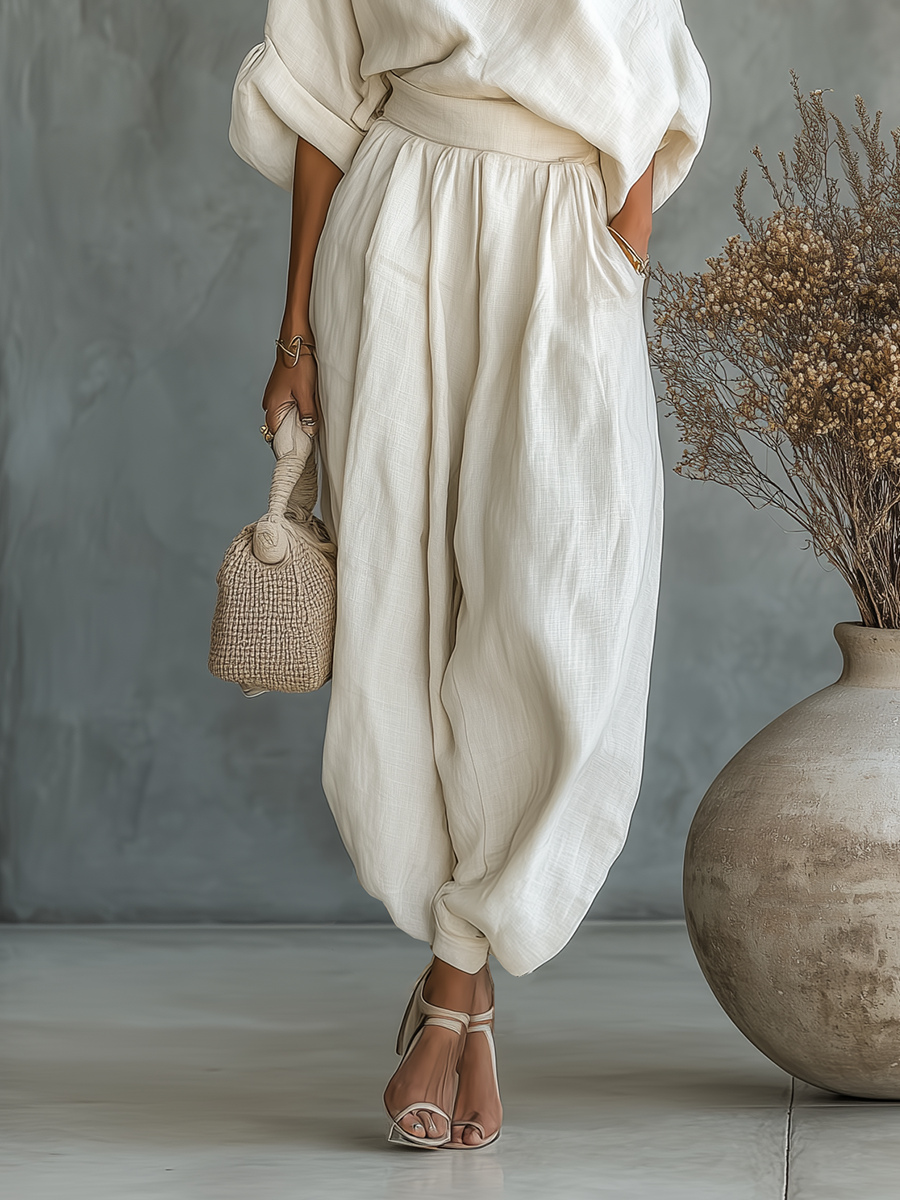 Elodie Linen Off Shoulder Two Piece Set