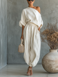 Elodie Linen Off Shoulder Two Piece Set