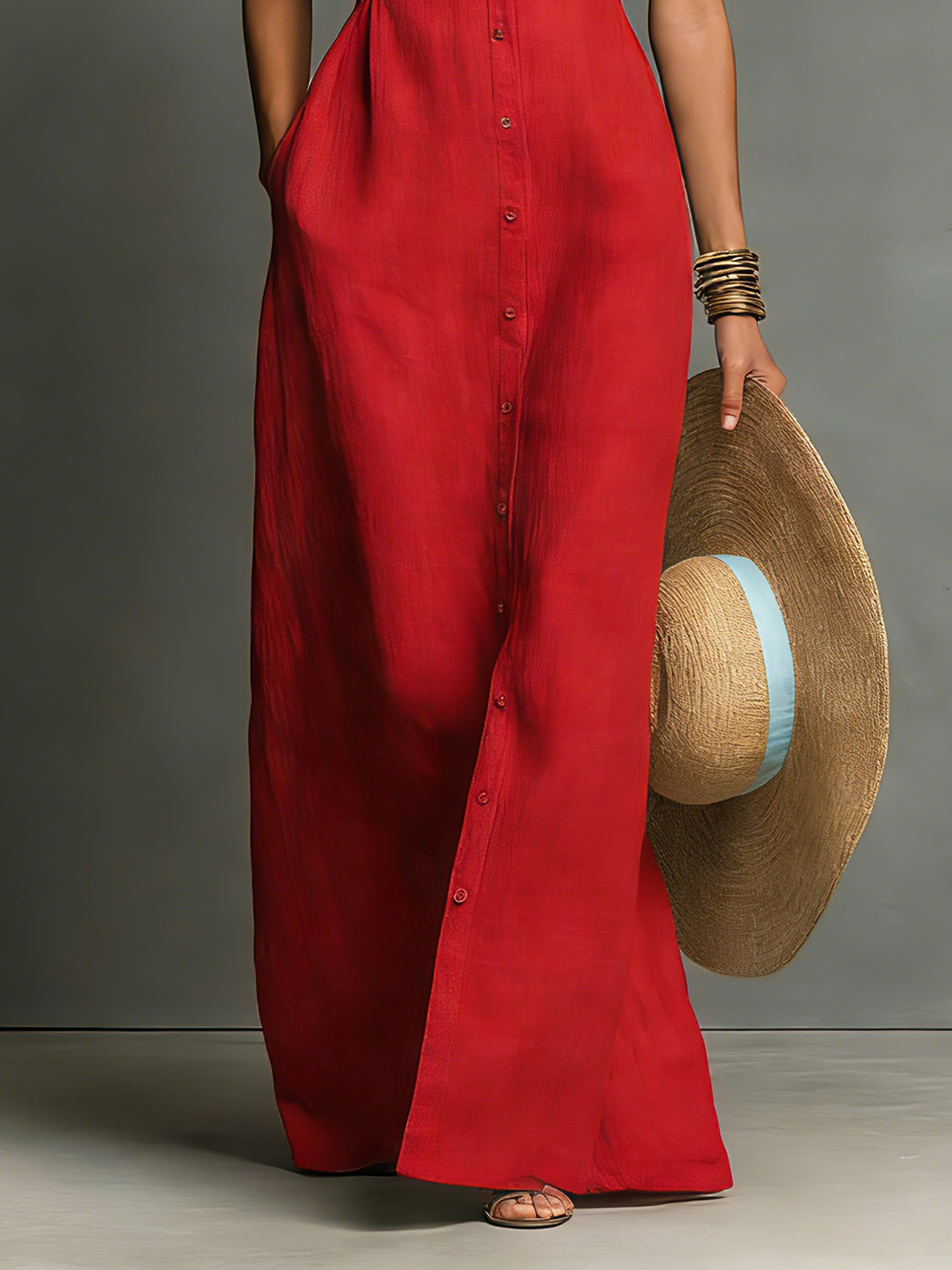 Celine Linen Shirt Maxi Dress