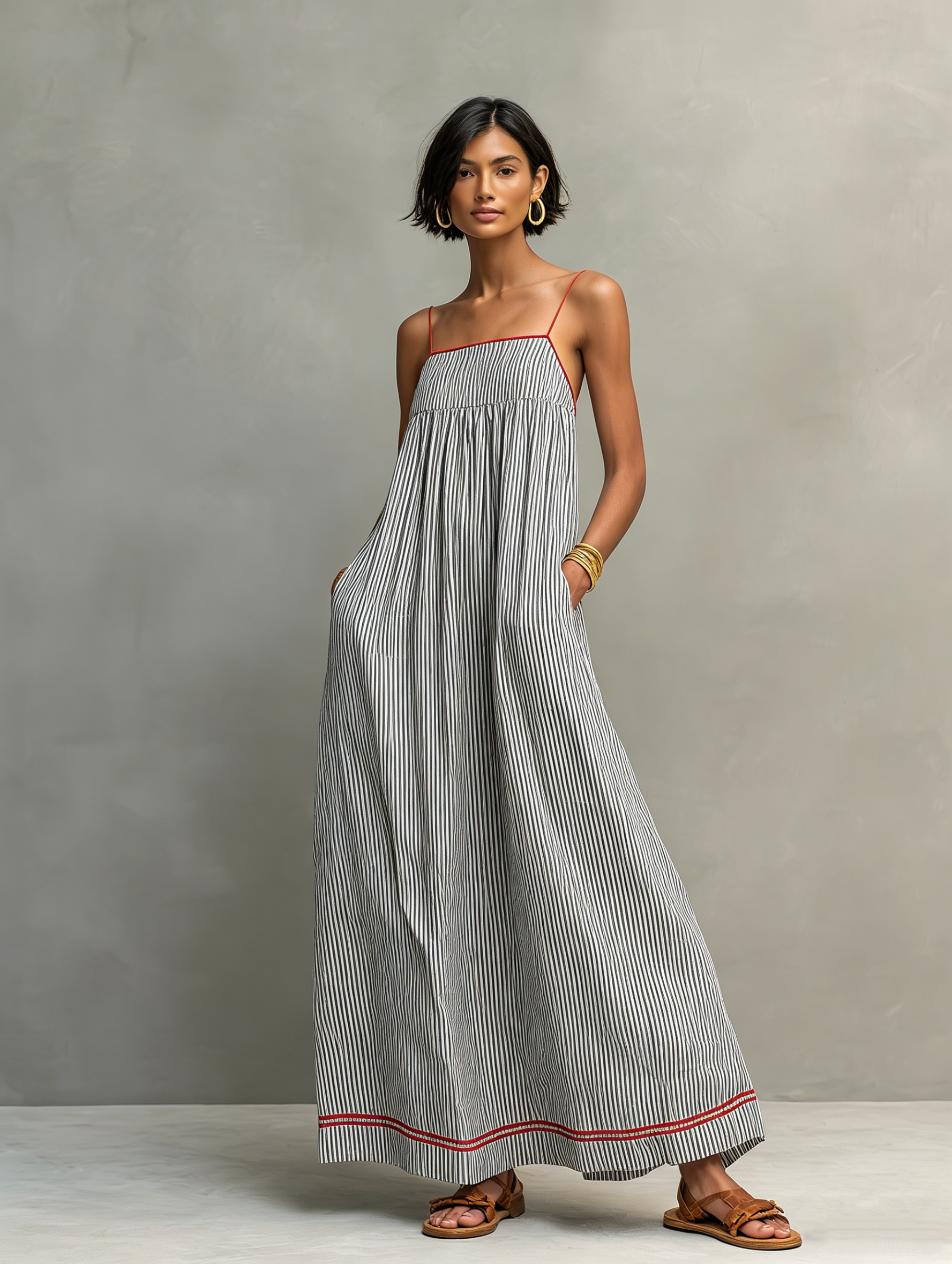 Elara Striped Maxi Dress