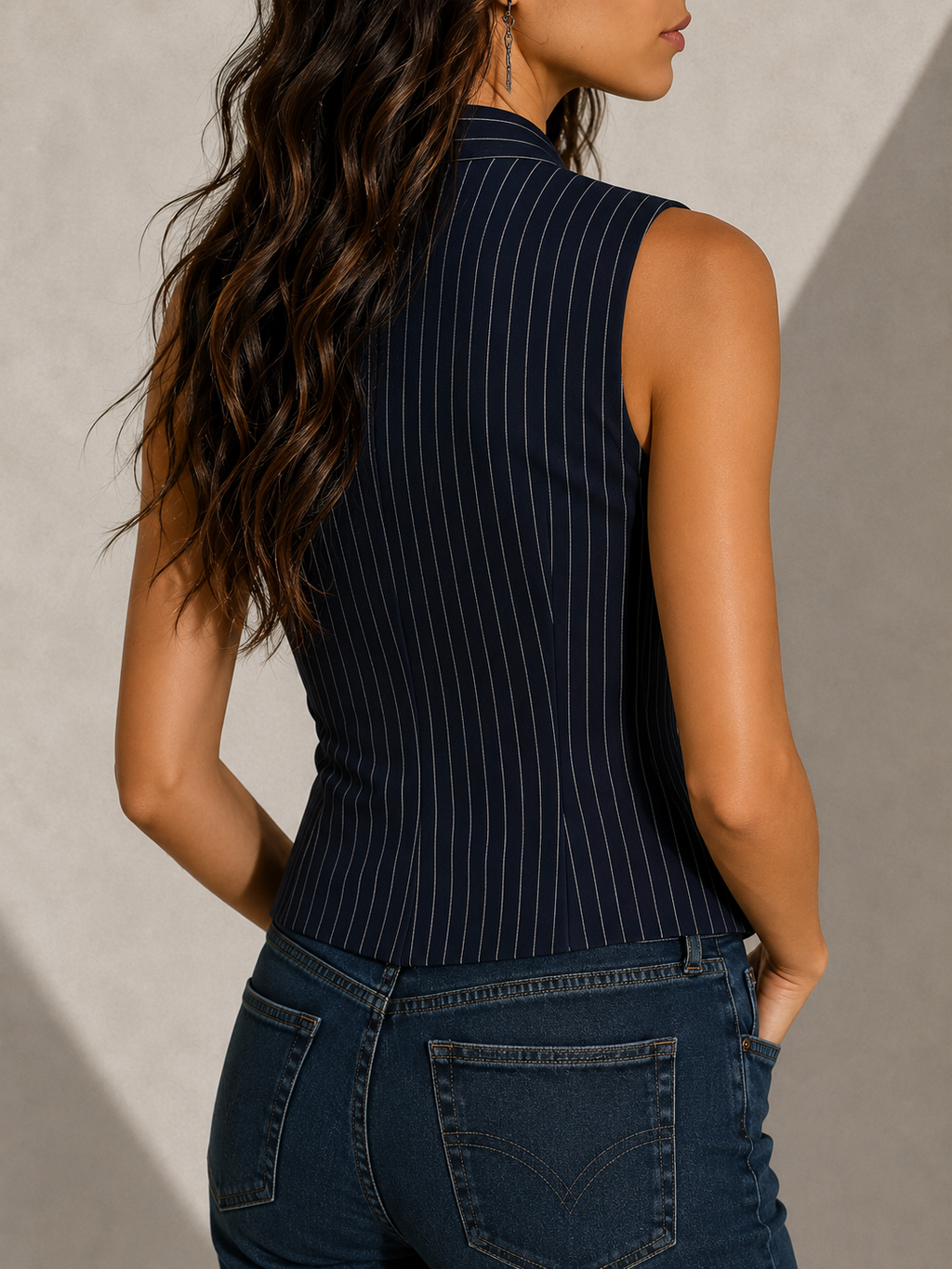 Camille Striped Button-Front Linen Blend Blouse