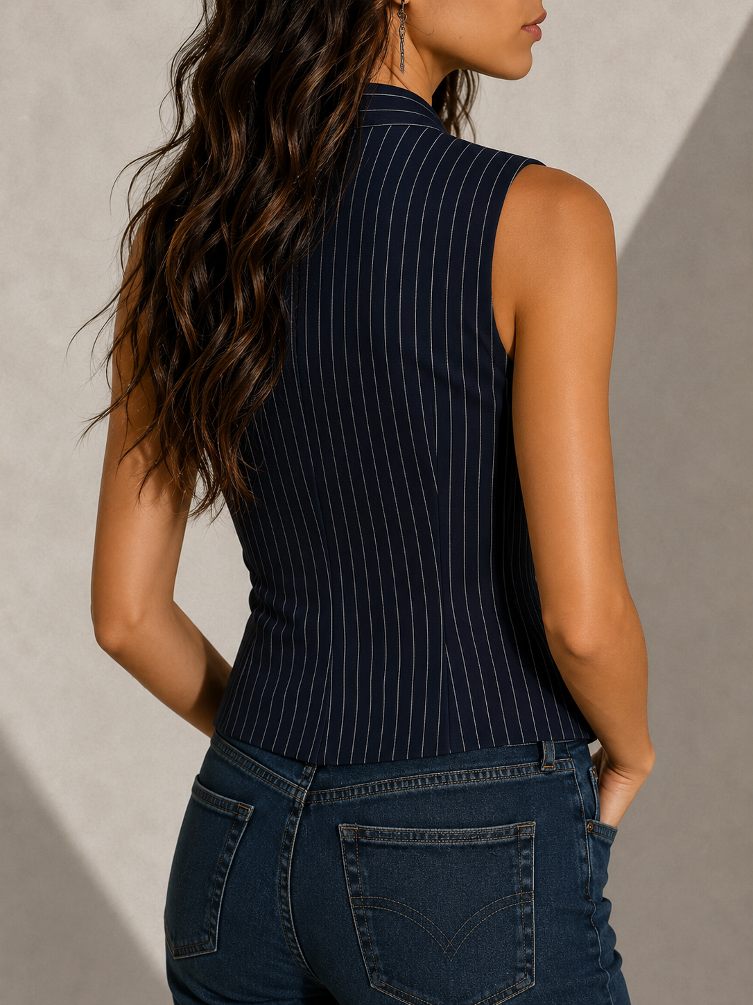 Camille Striped Button-Front Linen Blend Blouse