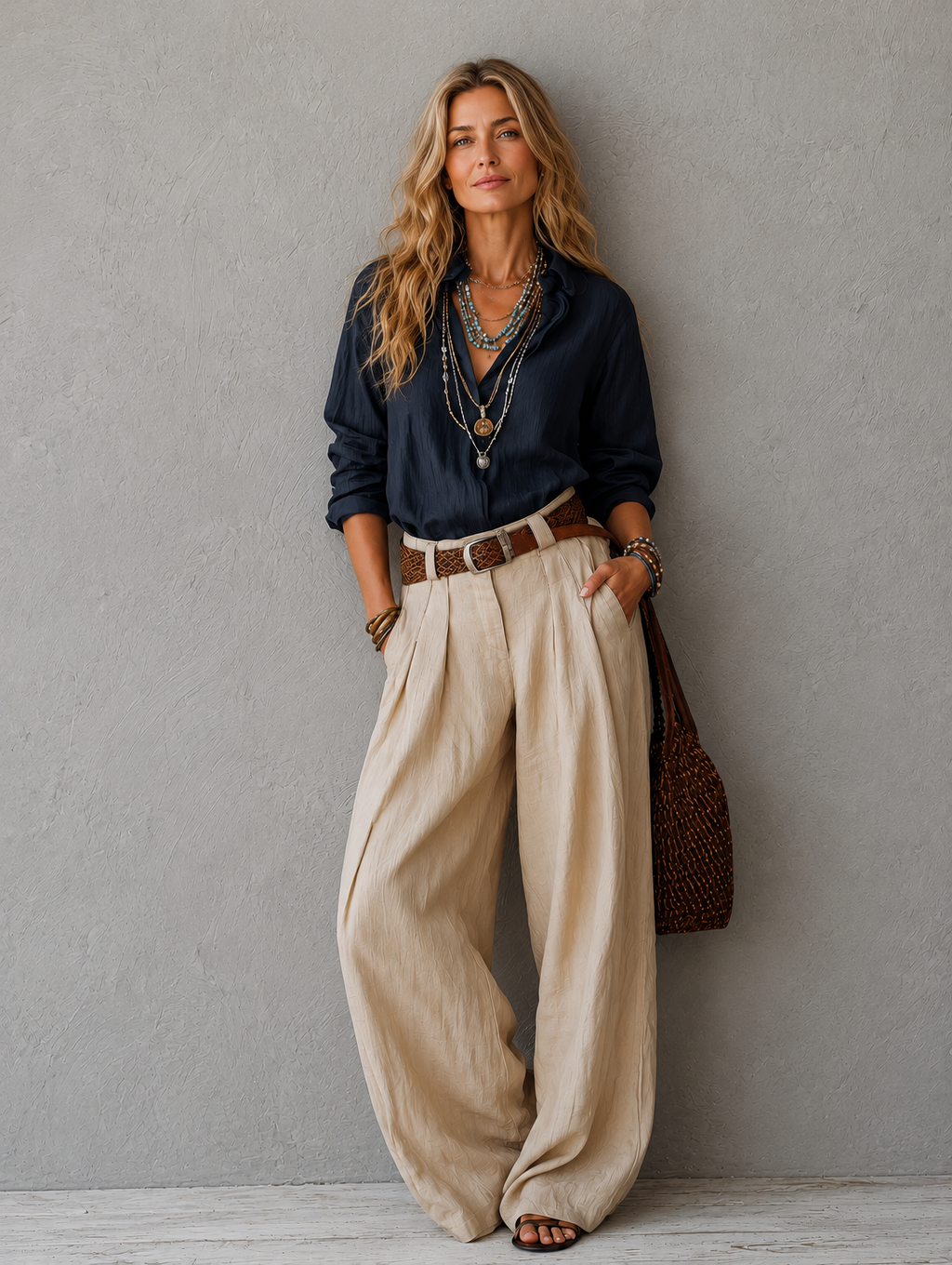 Rosalie Linen Blend Two-Piece Set