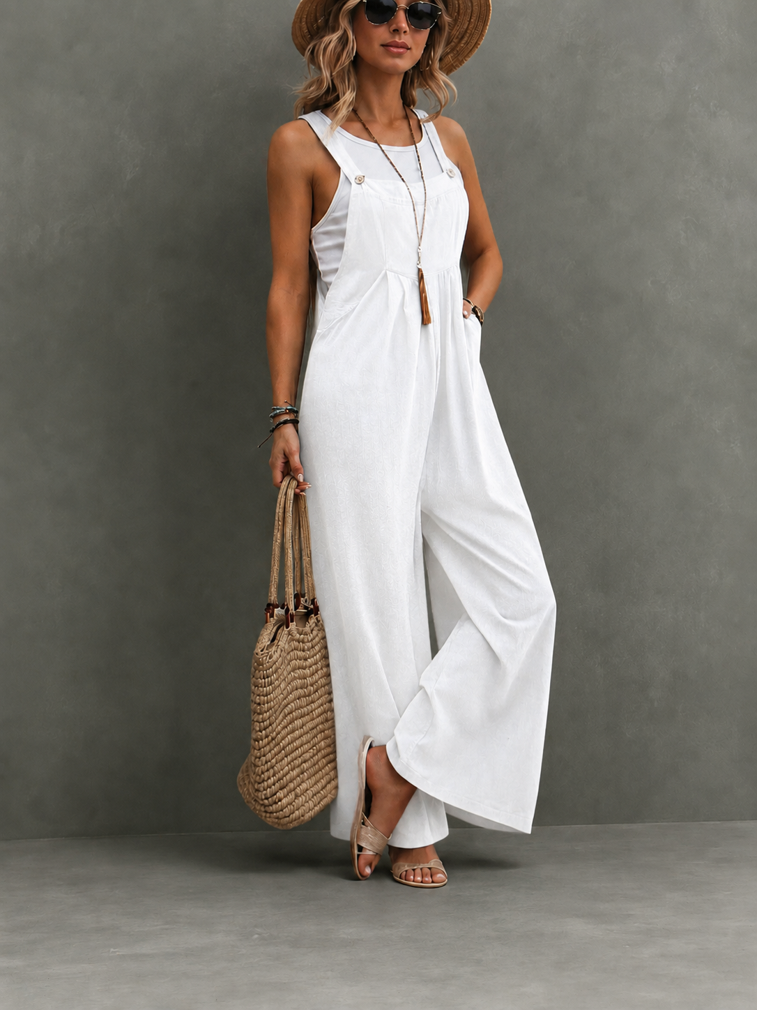 Amelie Cotton-Linen Wide-Leg Jumpsuit