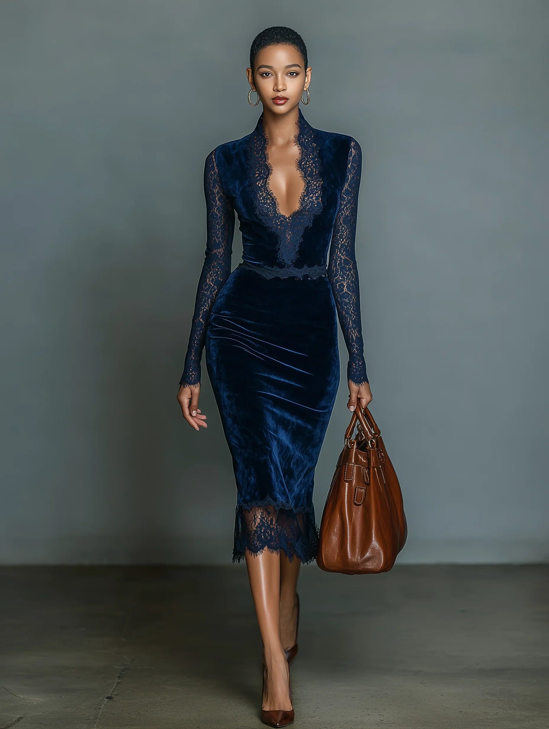 Evangeline Velvet Midi Dress