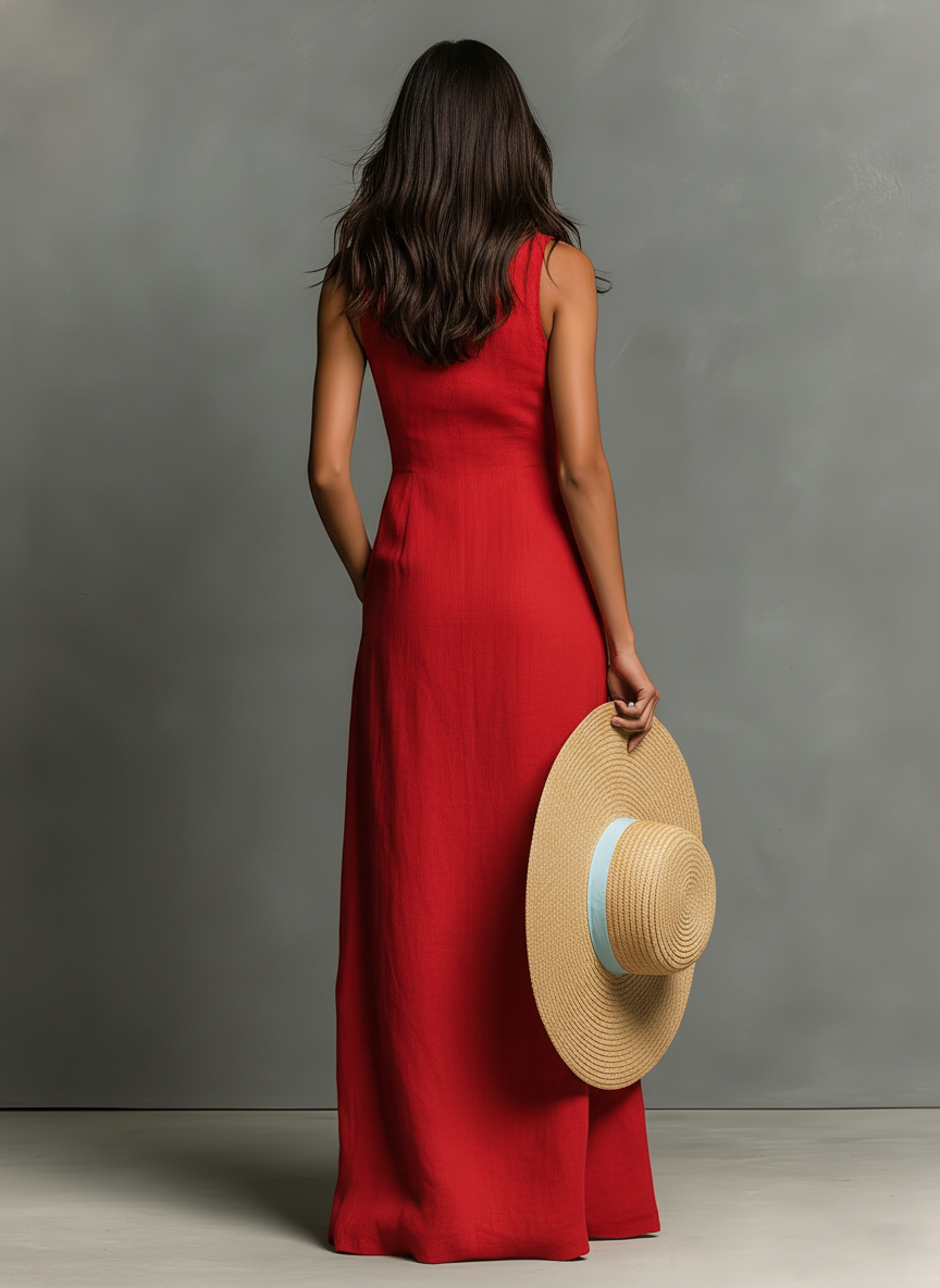 Celine Linen Shirt Maxi Dress