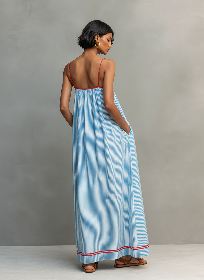 Elara Striped Maxi Dress