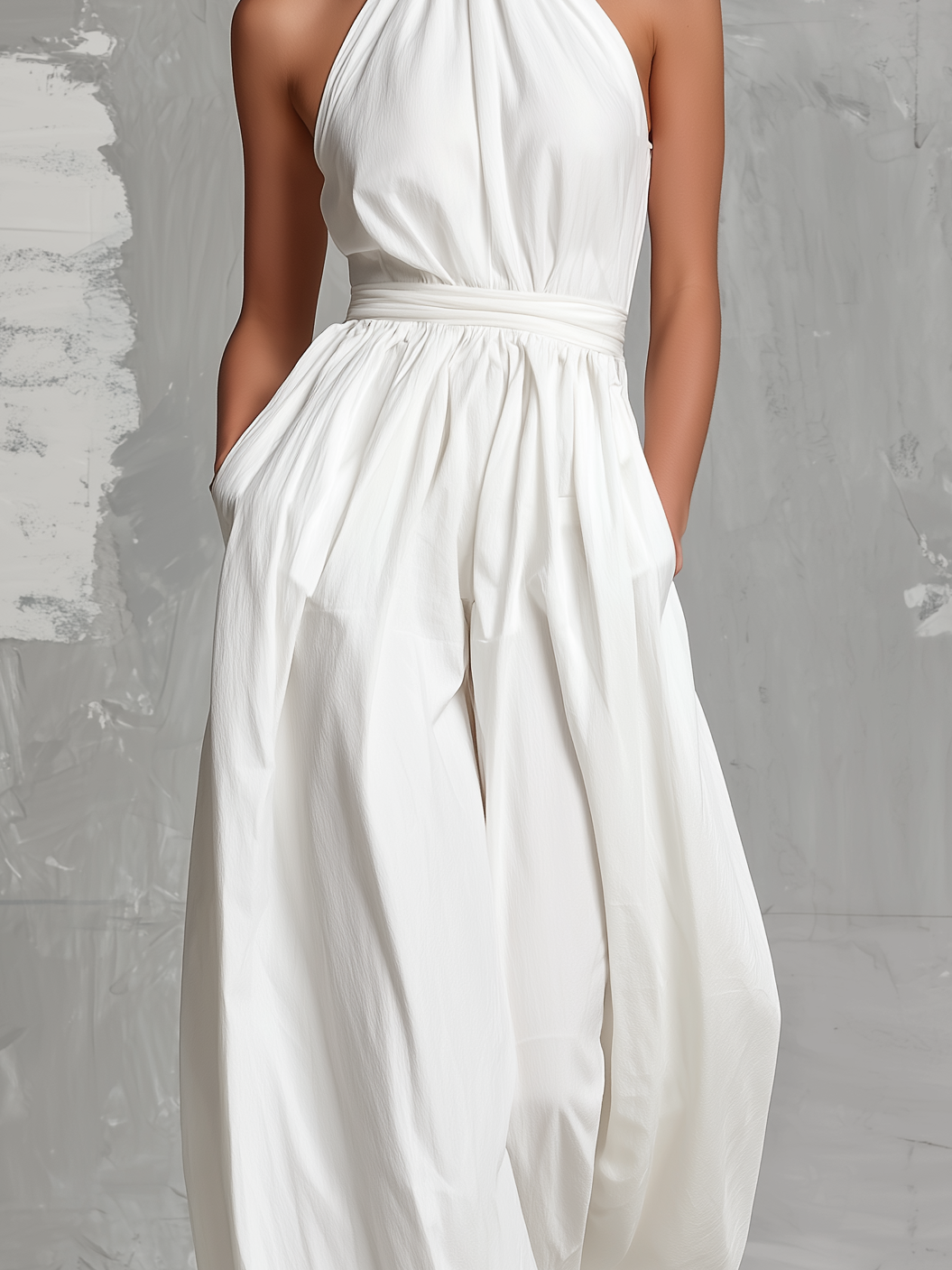 Amara White Halter Jumpsuit