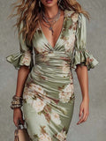 Anastasia Floral Satin Maxi Dress
