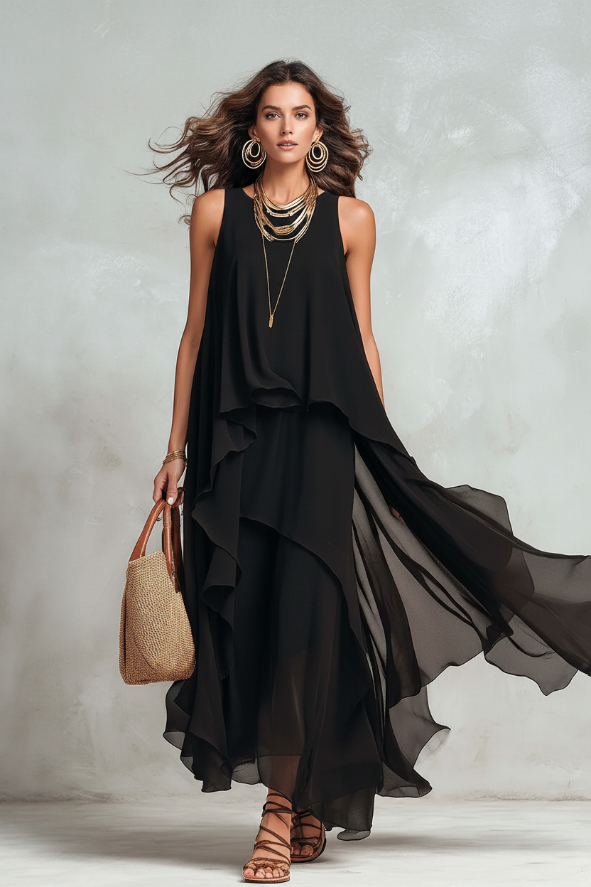 Noelle Asymmetric Maxi Dress