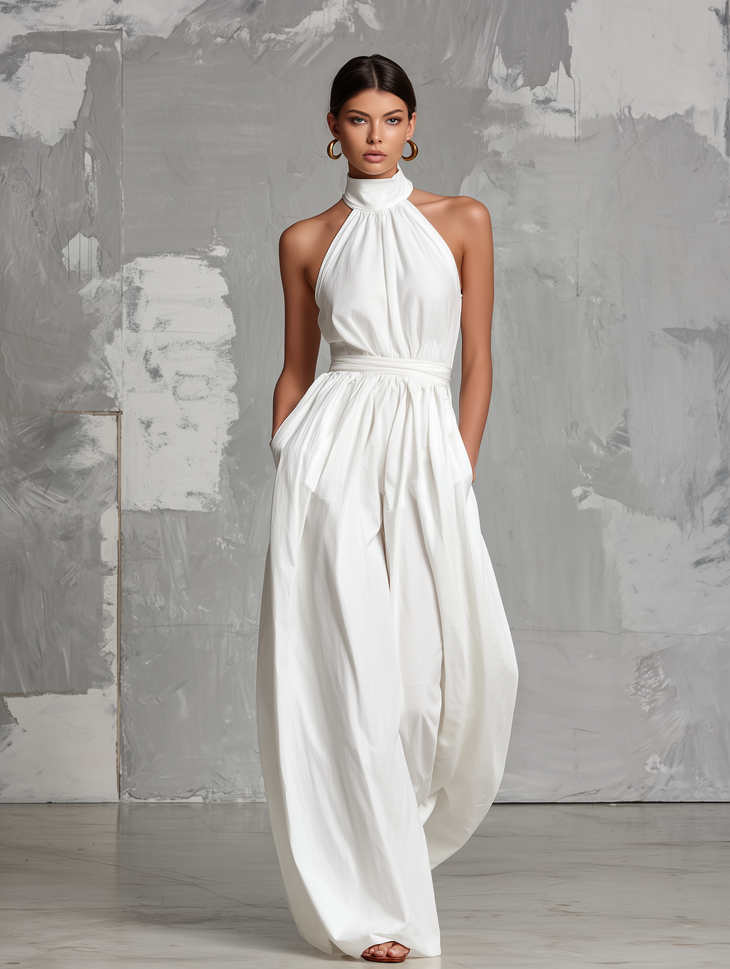 Amara White Halter Jumpsuit