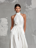Amara White Halter Jumpsuit