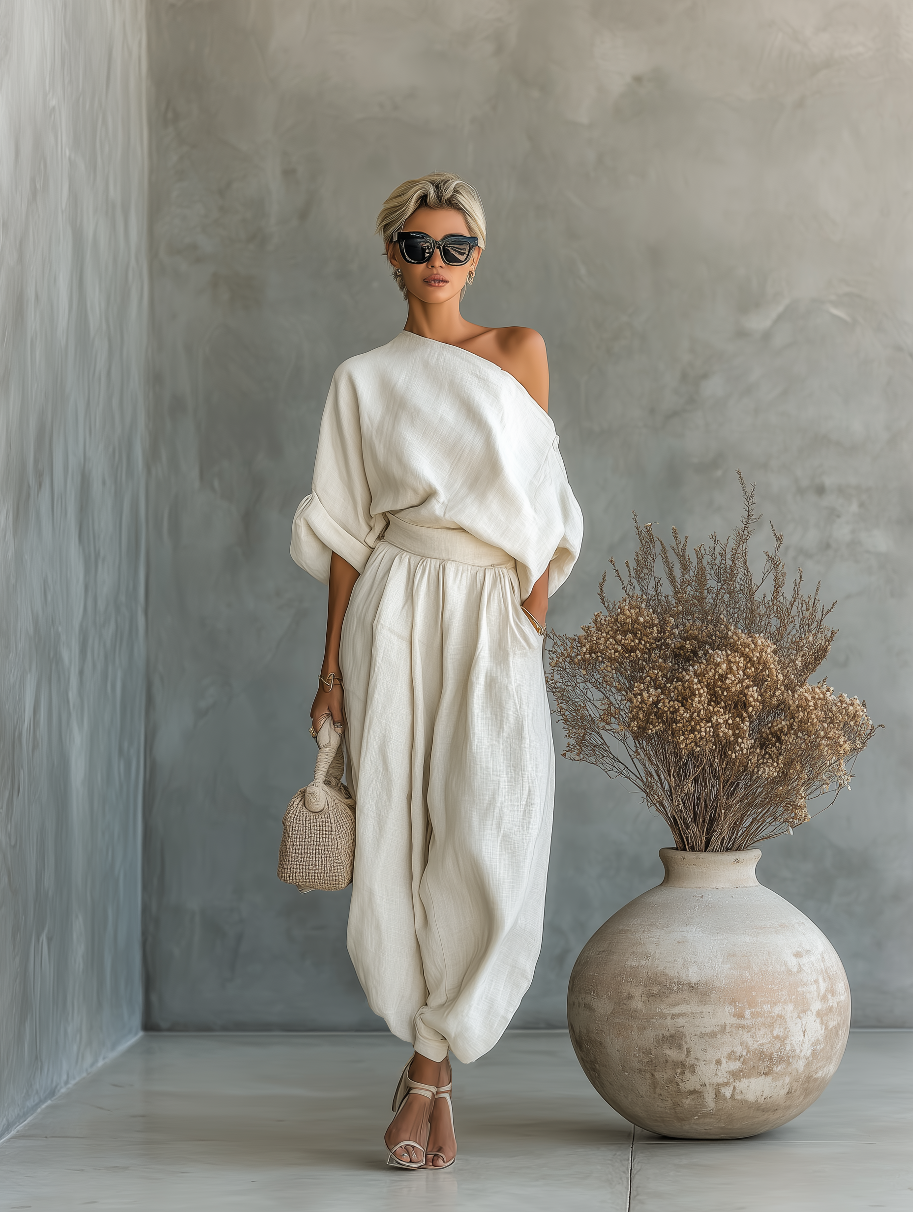 Elodie Linen Off Shoulder Two Piece Set