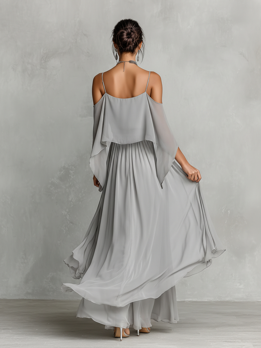 Élise Chiffon Cold-Shoulder Set