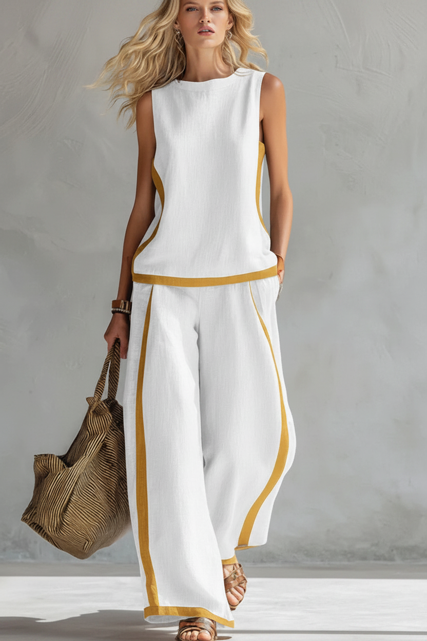 Amara Striped Sleeveless Wide-Leg Set